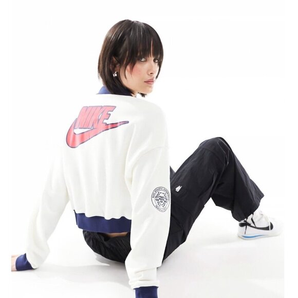 NEW! Nike Varsity Patchwork Bomber Jacket Track & Field Green SZ M - Picture 5 of 15